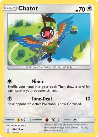 Chatot (162/214) [Sun & Moon: Unbroken Bonds] Pokémon