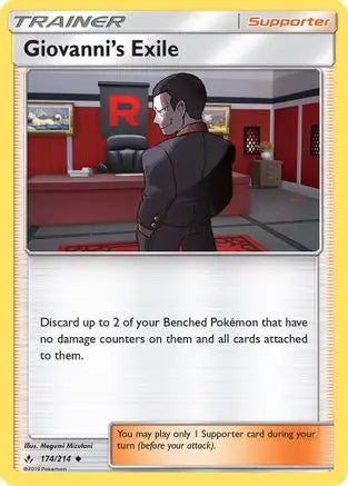 Giovanni's Exile (174/214) [Sun & Moon: Unbroken Bonds] Pokémon