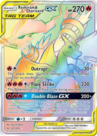 Reshiram & Charizard GX (217/214) [Sun & Moon: Unbroken Bonds] Pokémon