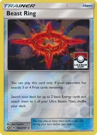 Beast Ring (102a/131) (League Promo) [Sun & Moon: Forbidden Light] Pokémon
