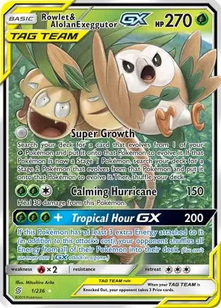 Rowlet & Alolan Exeggutor GX (1/236) [Sun & Moon: Unified Minds] Pokémon