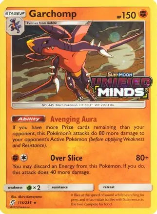 Garchomp (114/236) (Cosmos Holo) [Sun & Moon: Unified Minds] Pokémon