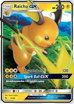 Raichu GX (20/68) [Sun & Moon: Hidden Fates] Pokémon