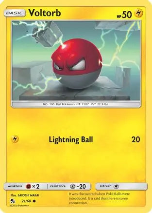 Voltorb (21/68) [Sun & Moon: Hidden Fates] Pokémon
