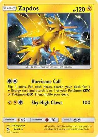 Zapdos (24/68) [Sun & Moon: Hidden Fates] Pokémon