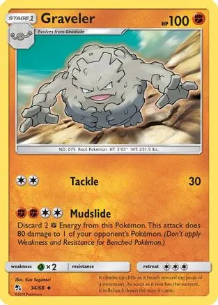 Graveler (34/68) [Sun & Moon: Hidden Fates] Pokémon
