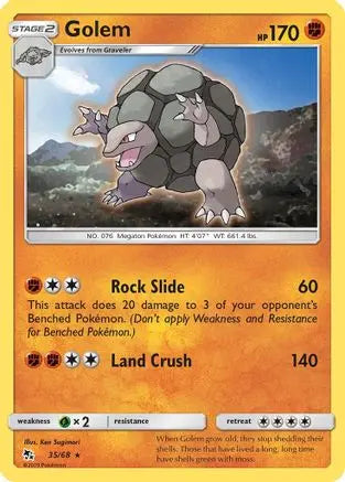 Golem (35/68) [Sun & Moon: Hidden Fates] Pokémon