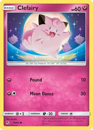 Clefairy (39/68) [Sun & Moon: Hidden Fates] Pokémon