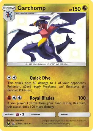 Garchomp (SV40/SV94) [Sun & Moon: Hidden Fates - Shiny Vault] Pokémon