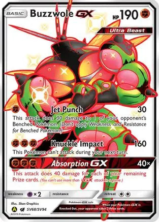 Buzzwole GX (SV68/SV94) [Sun & Moon: Hidden Fates - Shiny Vault] Pokémon