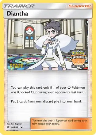Diantha (105/131) (Regional Championship Promo Staff) [Sun & Moon: Forbidden Light] Pokémon