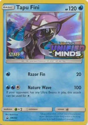 Tapu Fini (SM203) (Staff Prerelease Promo) [Sun & Moon: Black Star Promos] Pokémon
