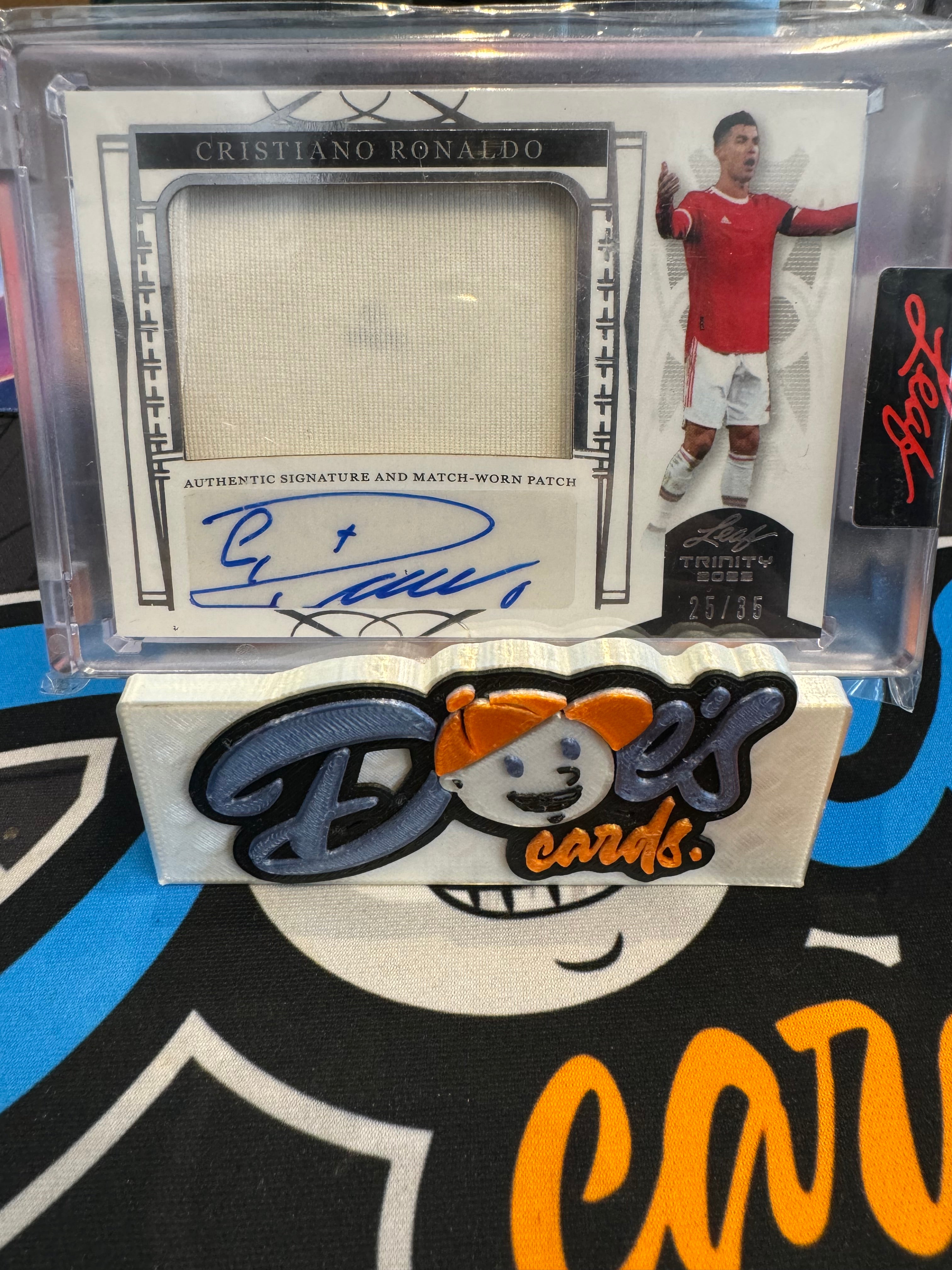 2022 Leaf Trinity Cristiano Ronaldo Match Worn Patch Auto Autograph #/35 - Doe's Cards