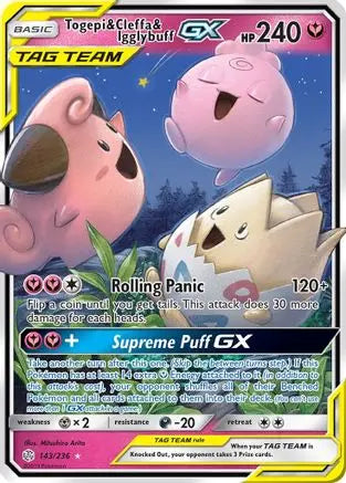Togepi & Cleffa & Igglybuff GX (143/236) [Sun & Moon: Cosmic Eclipse] Pokémon