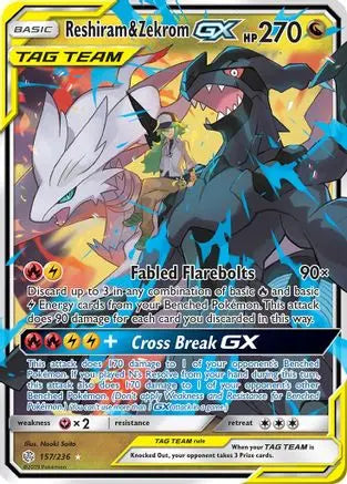 Reshiram & Zekrom GX (157/236) [Sun & Moon: Cosmic Eclipse] Pokémon