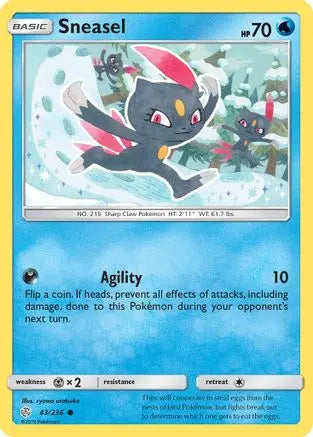 Sneasel (43/236) [Sun & Moon: Cosmic Eclipse] Pokémon