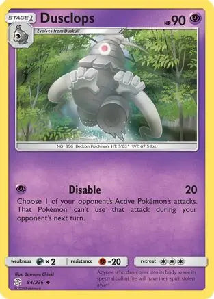 Dusclops (84/236) [Sun & Moon: Cosmic Eclipse] Pokémon