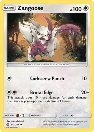Zangoose (173/236) [Sun & Moon: Cosmic Eclipse] Pokémon
