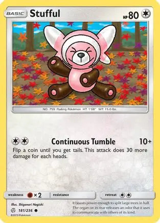Stufful (181/236) [Sun & Moon: Cosmic Eclipse] Pokémon
