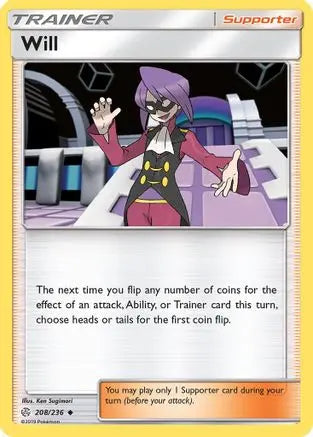 Will (208/236) [Sun & Moon: Cosmic Eclipse] Pokémon
