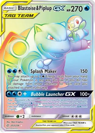 Blastoise & Piplup GX (253/236) [Sun & Moon: Cosmic Eclipse] Pokémon