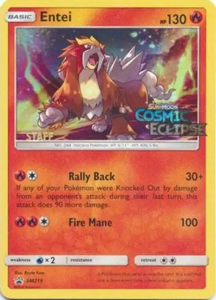 Entei (SM219) (Staff Prerelease Promo) [Sun & Moon: Black Star Promos] Pokémon