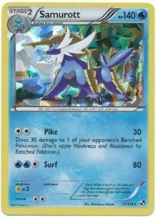 Samurott (31/114) (Cracked Ice Holo) (Theme Deck Exclusives) [Black & White: Base Set] Pokémon