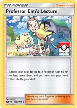 Professor Elm's Lecture (188a/214) (League Promo 1st Place) [Sun & Moon: Lost Thunder] Pokémon