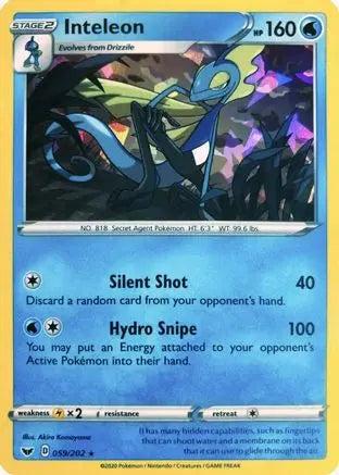 Inteleon (059/202) (Cracked Ice Holo) (Theme Deck Exclusive) [Sword & Shield: Base Set] Pokémon