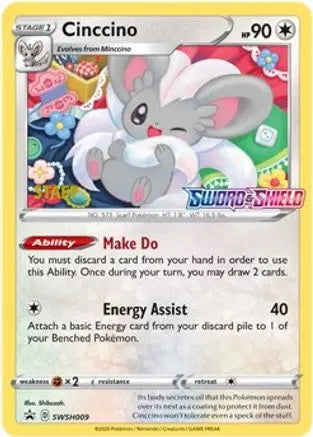 Cinccino (SWSH009) (Staff Prerelease Promo) [Sword & Shield: Black Star Promos] Pokémon