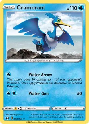 Cramorant (062/202) [Sword & Shield: Base Set] Pokémon