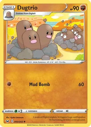 Dugtrio (093/202) [Sword & Shield: Base Set] Pokémon