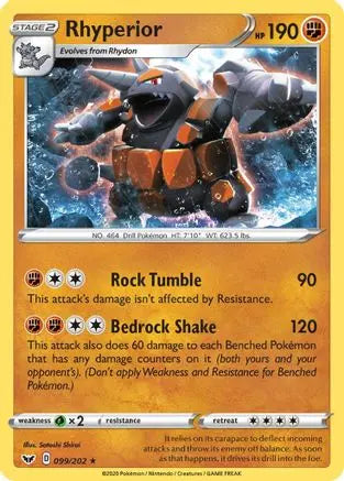 Rhyperior (099/202) [Sword & Shield: Base Set] Pokémon
