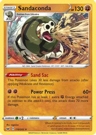 Sandaconda (110/202) [Sword & Shield: Base Set] Pokémon