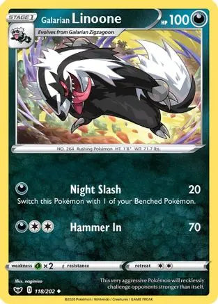 Galarian Linoone (118/202) [Sword & Shield: Base Set] Pokémon