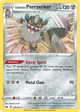 Galarian Perrserker (128/202) [Sword & Shield: Base Set] Pokémon