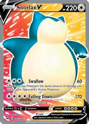Snorlax V (197/202) [Sword & Shield: Base Set] Pokémon