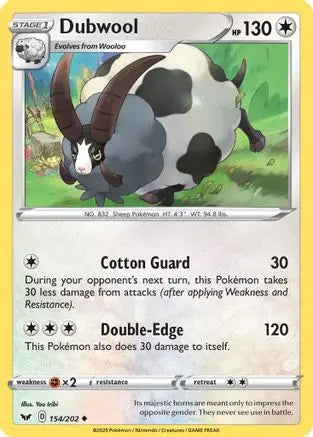 Dubwool (154/202) [Sword & Shield: Base Set] Pokémon