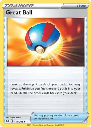 Great Ball (164/202) [Sword & Shield: Base Set] Pokémon