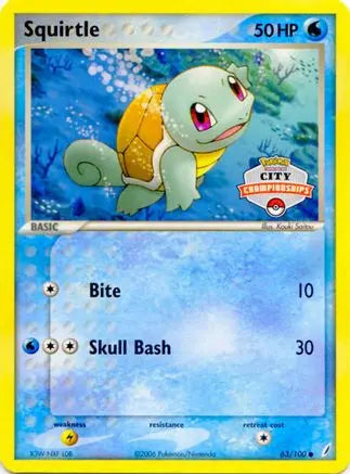 Squirtle (63/100) (City Championship Promo) [EX: Crystal Guardians] Pokémon