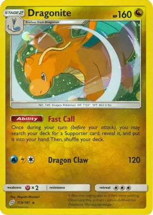 Dragonite (119/181) (Cosmos Holo) [Sun & Moon: Team Up] Pokémon