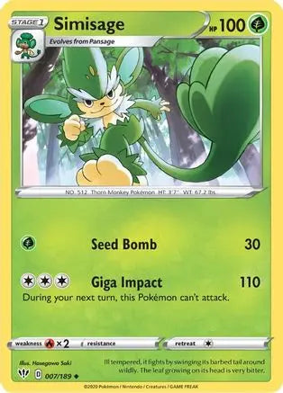 Simisage (007/189) [Sword & Shield: Darkness Ablaze] Pokémon