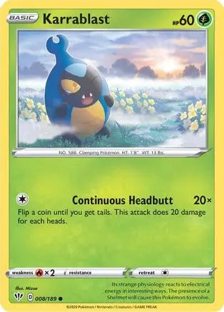 Karrablast (008/189) [Sword & Shield: Darkness Ablaze] Pokémon
