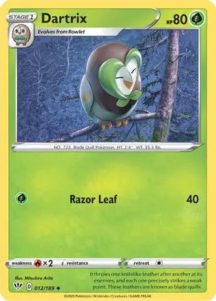 Dartrix (012/189) [Sword & Shield: Darkness Ablaze] Pokémon