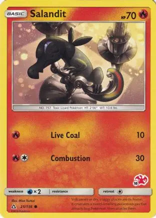 Salandit (25/156) (Charizard Stamp #18) [Battle Academy 2020] Pokémon