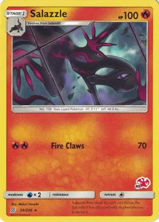 Salazzle (34/236) (Charizard Stamp #49) [Battle Academy 2020] Pokémon