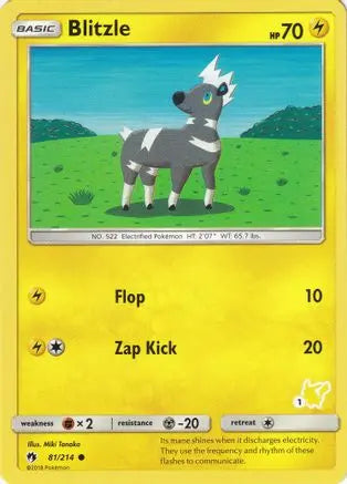Blitzle (81/214) (Pikachu Stamp #1) [Battle Academy 2020] Pokémon