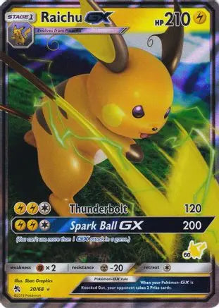 Raichu GX (20/68) (Pikachu Stamp #60) [Battle Academy 2020] Pokémon