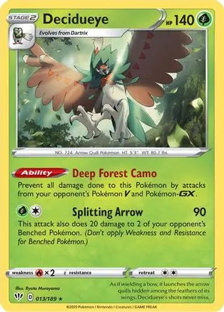Decidueye (013/189) [Sword & Shield: Darkness Ablaze] Pokémon