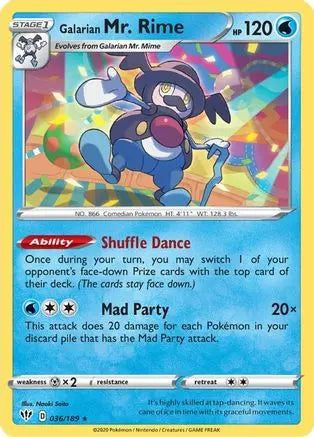 Galarian Mr. Rime (036/189) [Sword & Shield: Darkness Ablaze] Pokémon